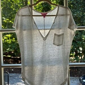 Lilly Pulitzer Sheer White V-Neck Tee